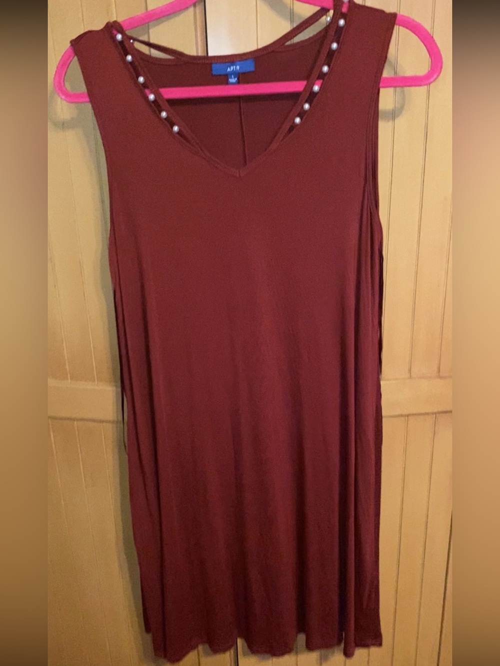 Apt. 9 Sleeveless Pearl-Trim V-Neck Swing Dress 
 large